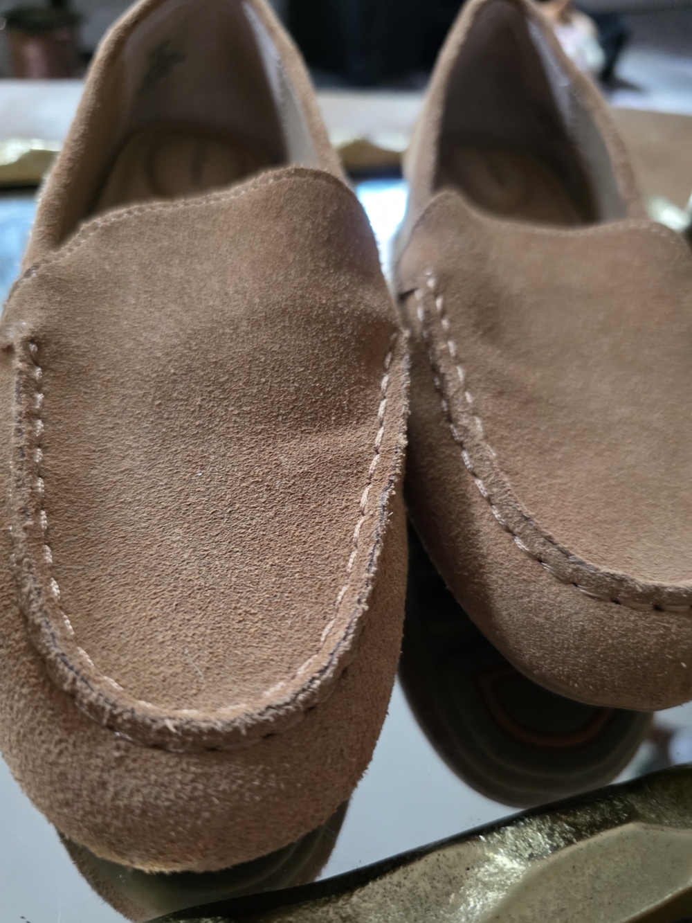 Hush Puppies Women's Suede Loafers in Brown